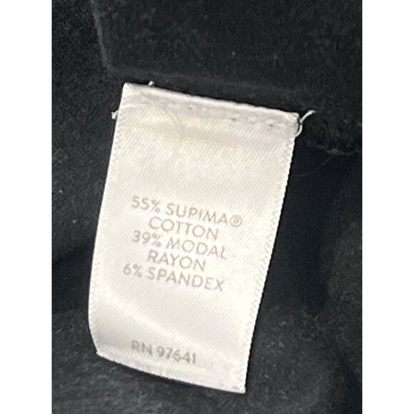 J Jill Supima Top Large Black Floral Ruffle Sleeve Bohemian Chic Summer Blouse - Picture 8 of 9